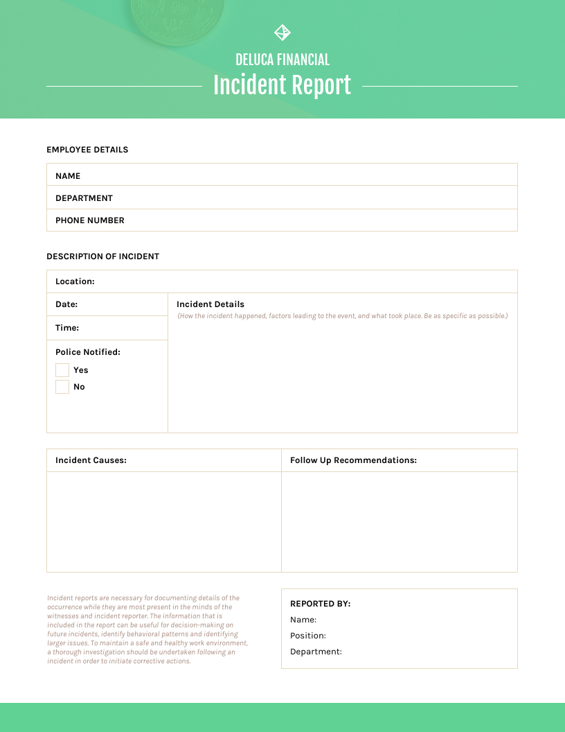 How To Write An Effective Incident Report [Templates] – Venngage Within Incident Summary Report Template