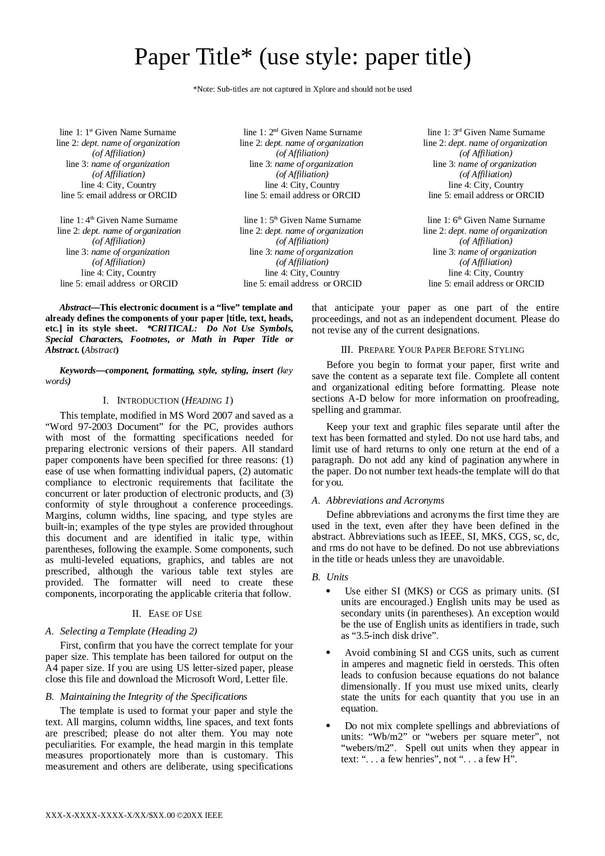 Ieee Format For Report – Docsity Regarding Ieee Template Word 2007