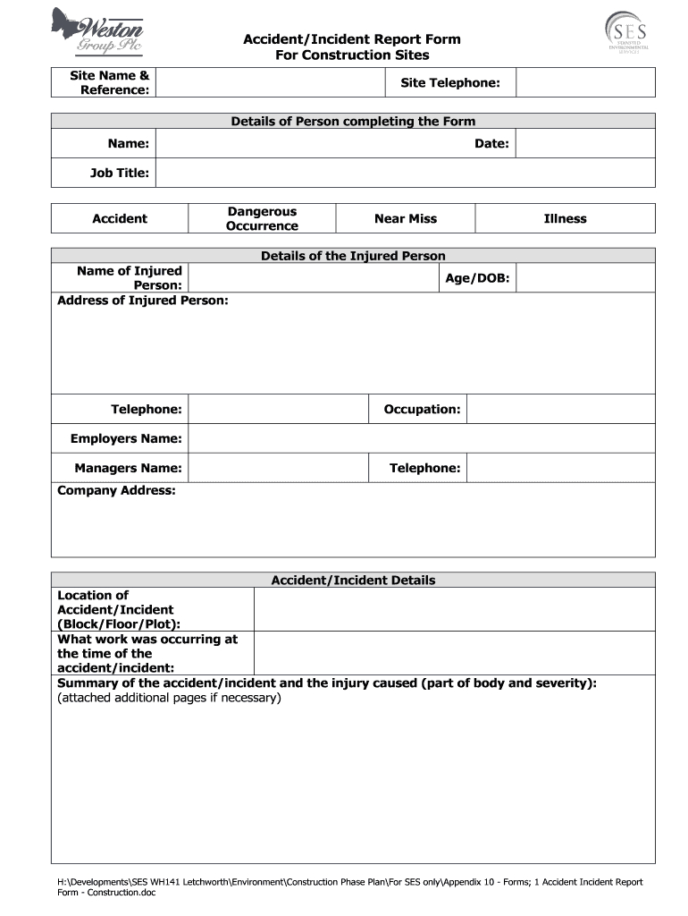Incident And Accident Report Forms – Dalep.midnightpig.co Throughout Generic Incident Report Template