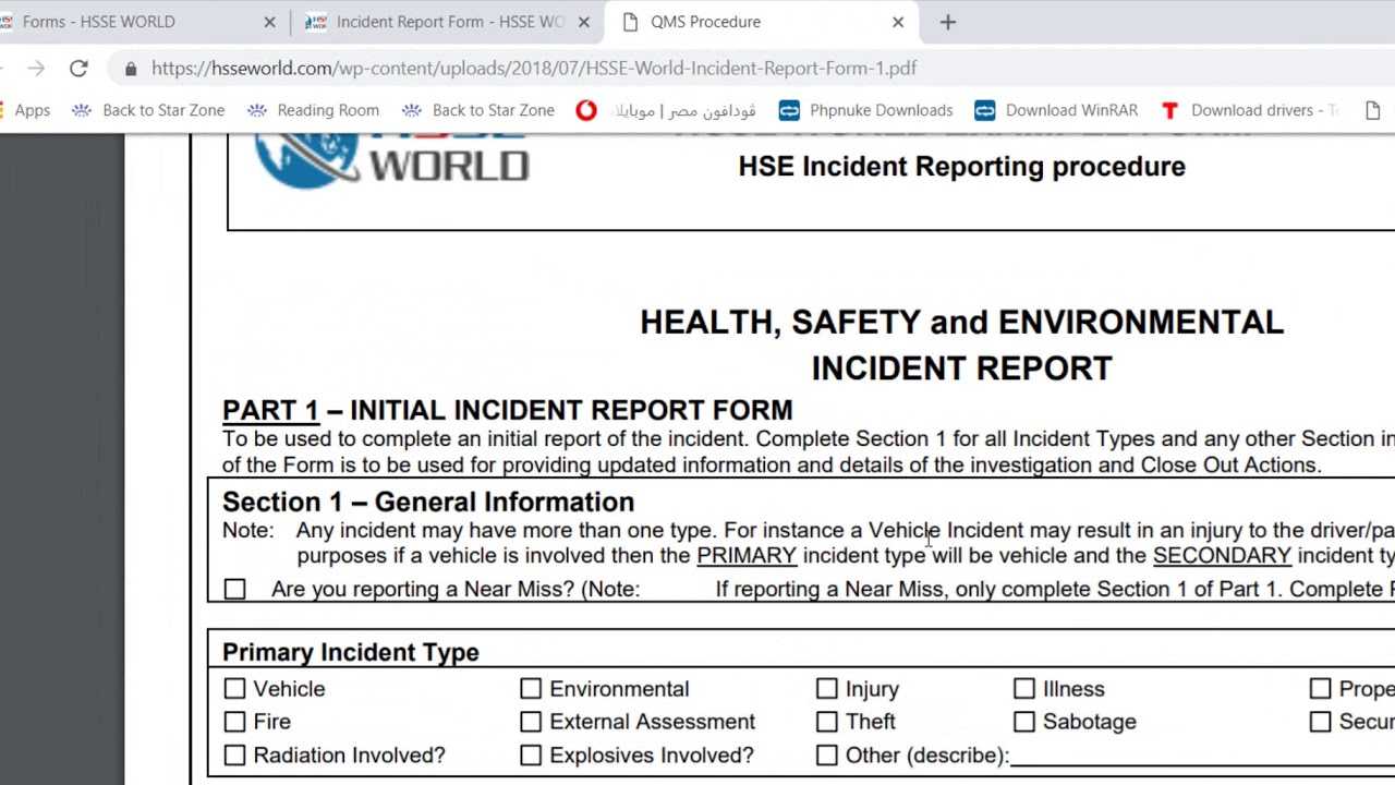 Incident Report Form – Hsse World Within Health And Safety Incident Report Form Template