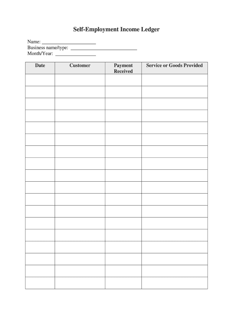 Income Ledger Template - Fill Online, Printable, Fillable Pertaining To Blank Ledger Template