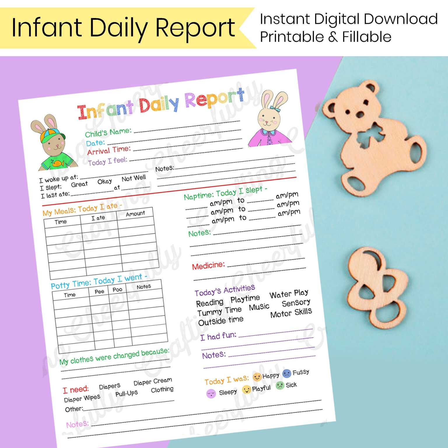 Daycare Infant Daily Report Template Best Creative Templates