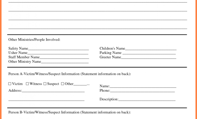 Information Technology Incident Report Template for Template For Information Report