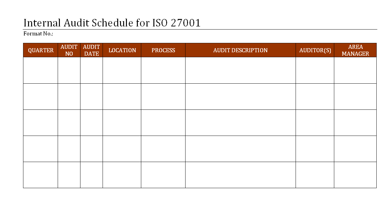 Internal Audit Schedule For Iso 27001 – Inside Internal Audit Report Template Iso 9001