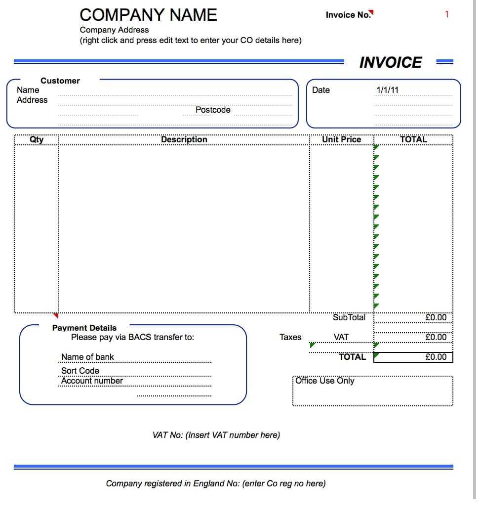 Invoice Templates For Microsoft Word Tax Invoice Template Throughout Invoice Template Word 2010