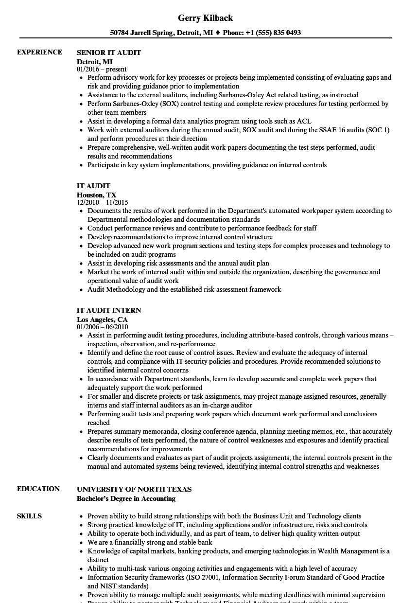 It Audit Resume Samples | Velvet Jobs with regard to Ssae 16 Report Template It Audit Resume Samples | Velvet Jobs With Regard To Ssae 16 Report Template