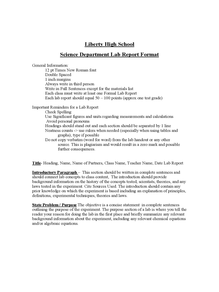 Lab Report Example - 3 Free Templates In Pdf, Word, Excel in Physics Lab Report Template Lab Report Example – 3 Free Templates In Pdf, Word, Excel In Physics Lab Report Template