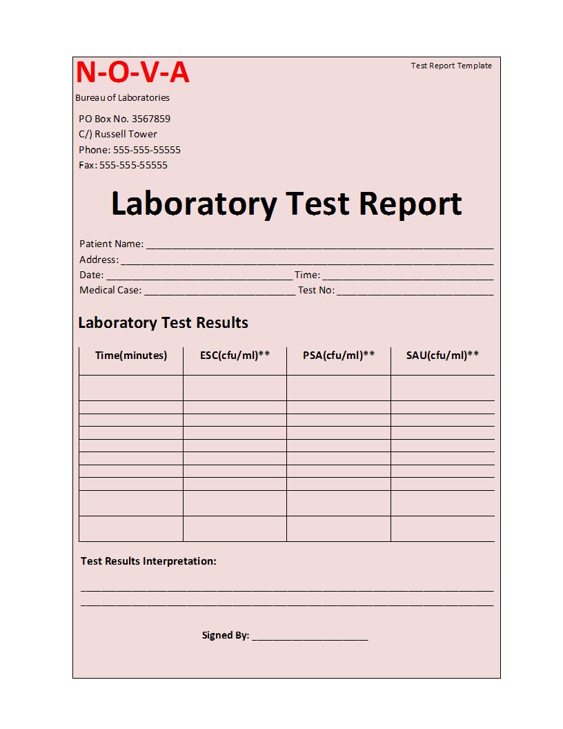 Laboratory Test Report Template Pertaining To Acceptance Test Report Template