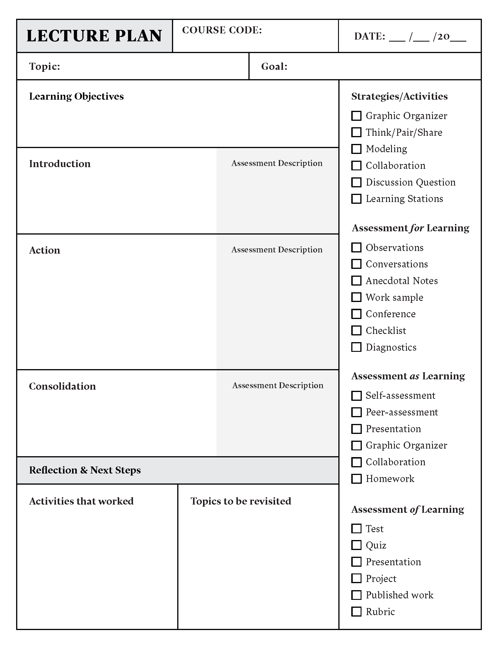Lesson Plan Template Download In Word Or Pdf | Top Hat With Regard To Teacher Plan Book Template Word