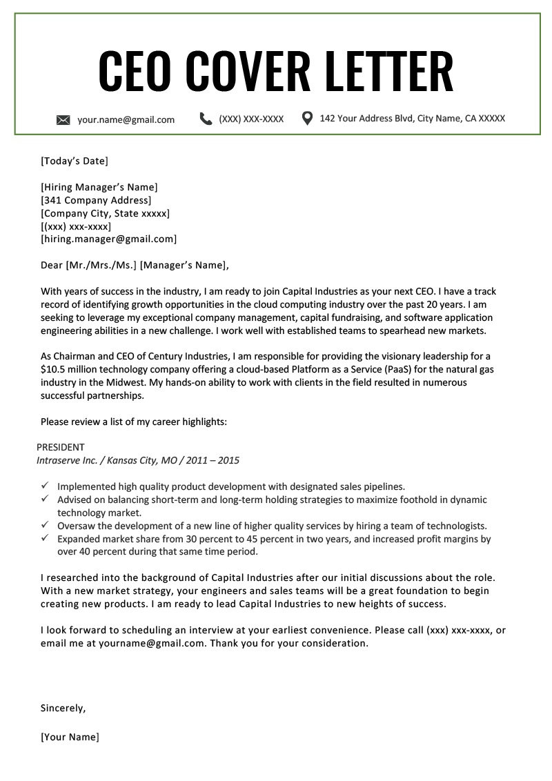 Letter To Ceo Sample – Dalep.midnightpig.co Throughout Ceo Report To Board Of Directors Template