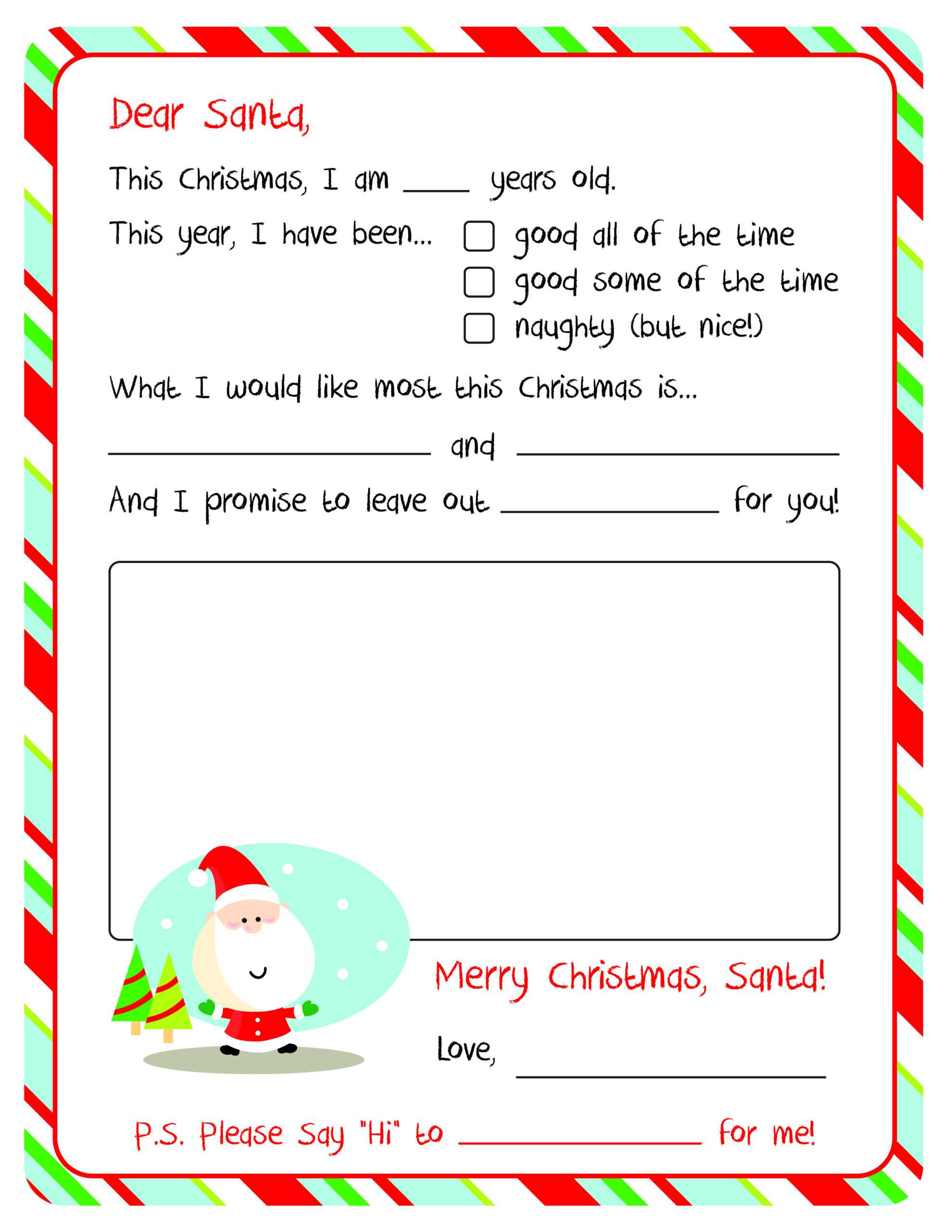 Letter To Santa Template Word - Dalep.midnightpig.co Throughout Santa Letter Template Word