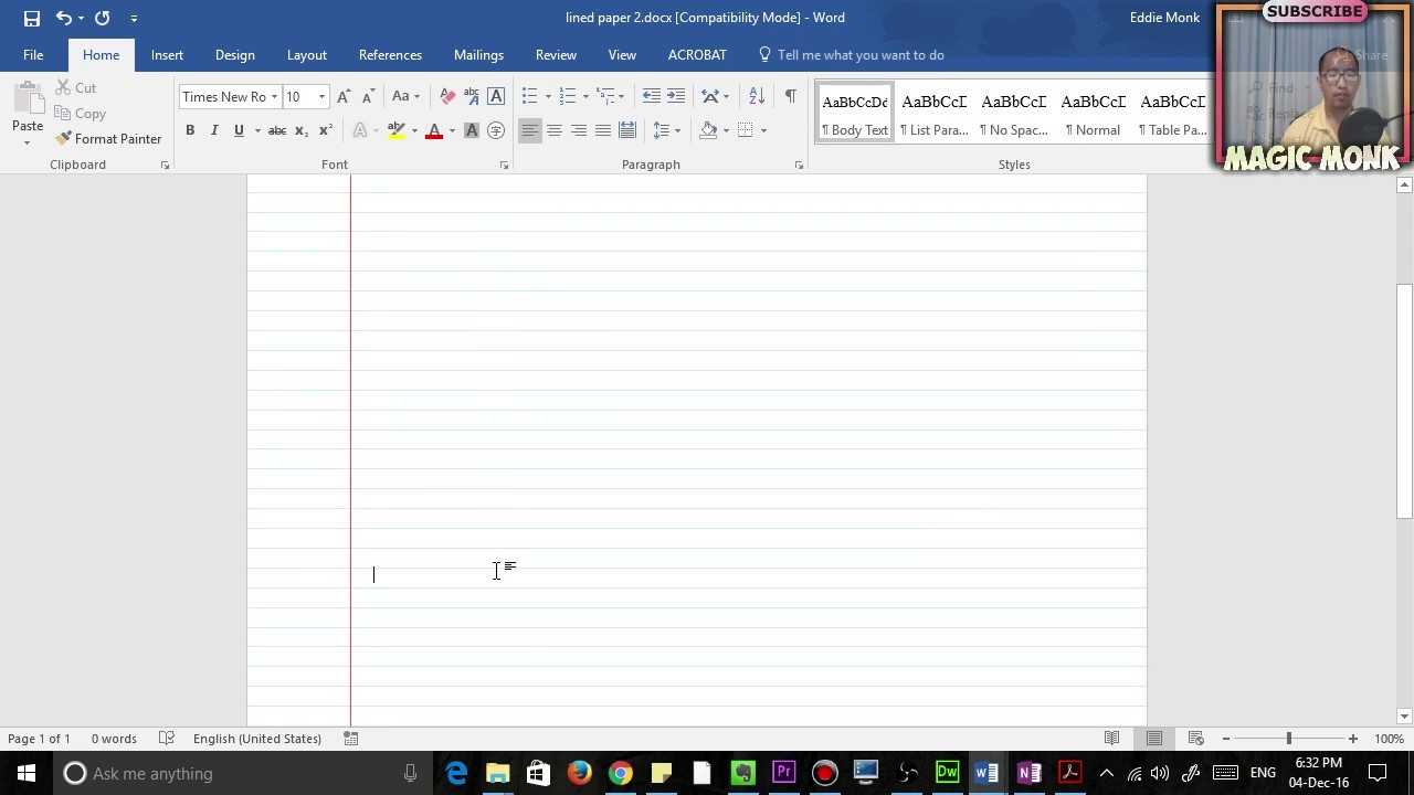Lined Paper In Microsoft Word, Pdf Intended For Notebook Paper Template For Word 2010