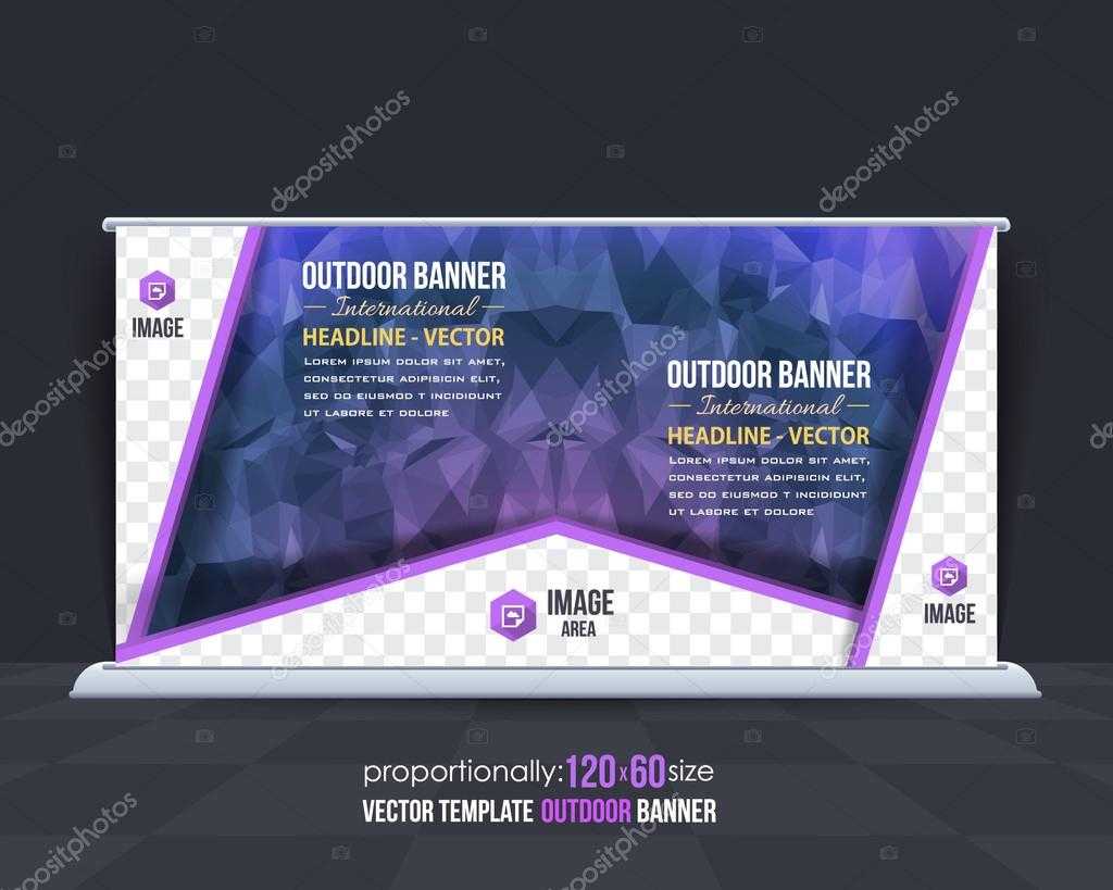 Low Poly Style Outdoor Banner, Advertising Vector Background Throughout Outdoor Banner Template