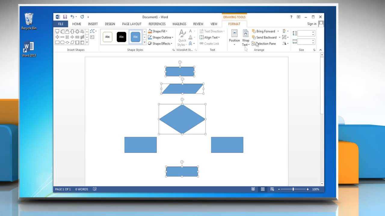 Make A Flowchart In Microsoft Word 2013 Within Microsoft Word Flowchart Template