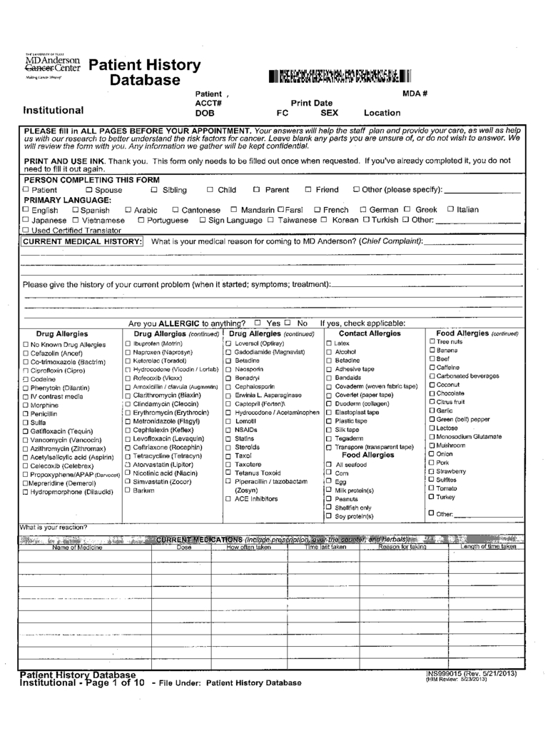 Medical History Form - 5 Free Templates In Pdf, Word, Excel Within Medical History Template Word