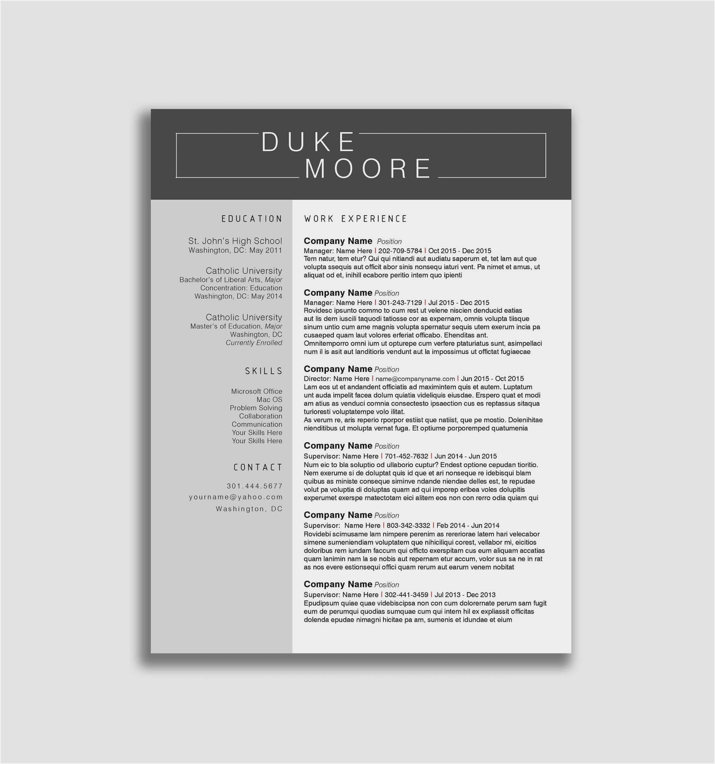 Modern Resume Template Free Download Docx – Resume : Resume Inside Free Blank Resume Templates For Microsoft Word
