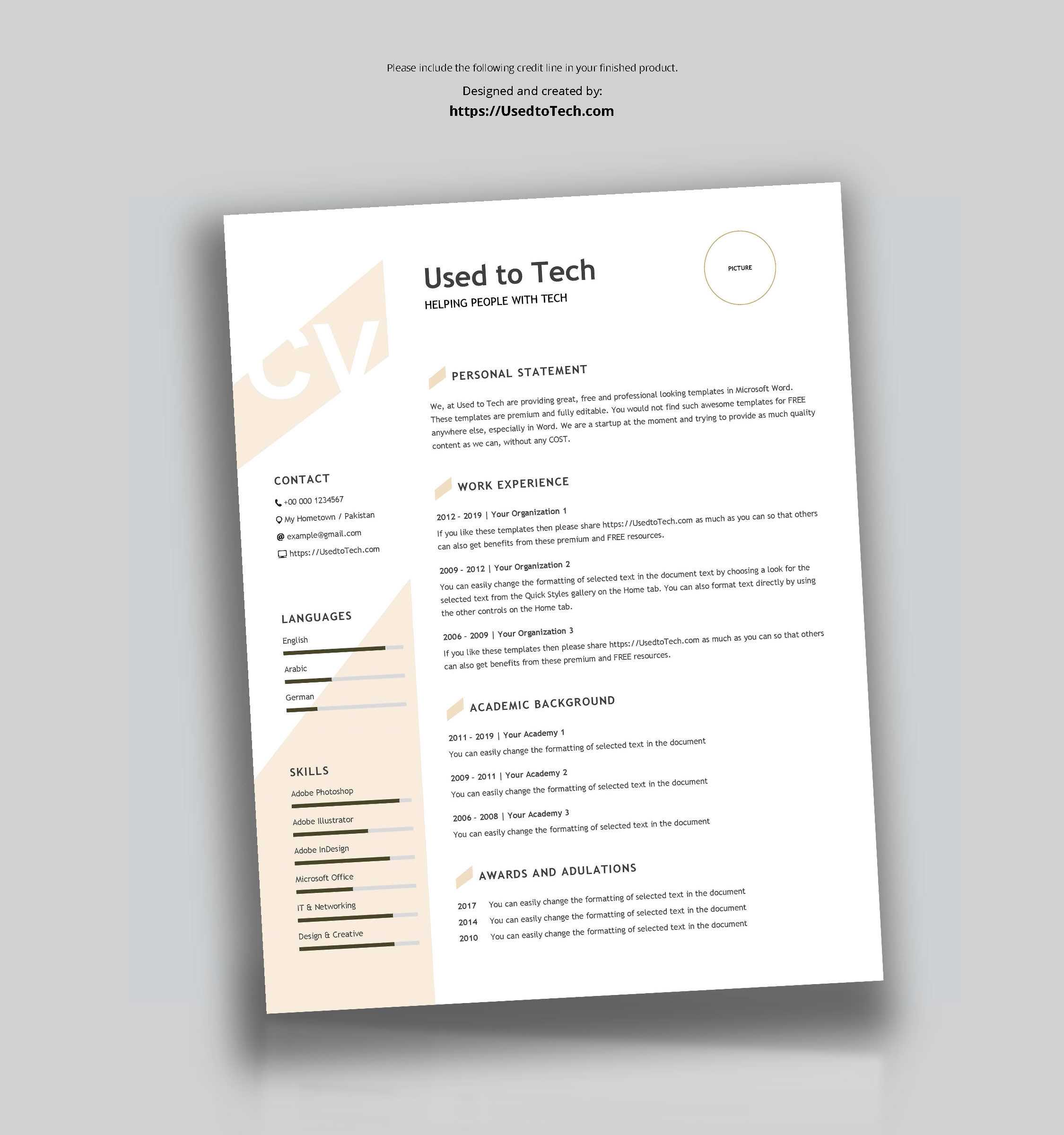 Modern Resume Template In Word Free - Used To Tech Intended For How To Find A Resume Template On Word