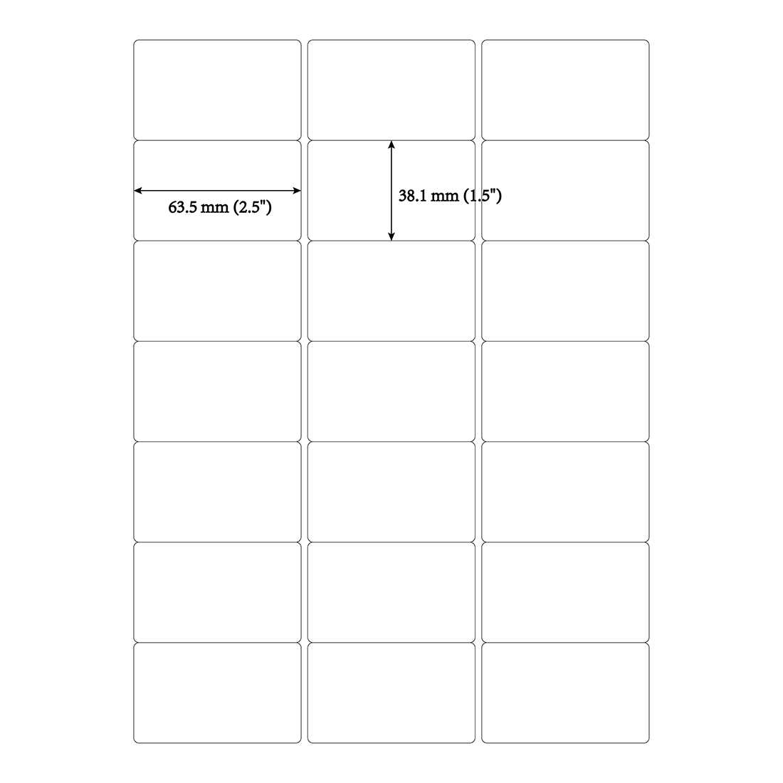 Mr Label 63.5 X 38.1 Mm Matte White Mailing Address Labels Inside Label Template 21 Per Sheet Word