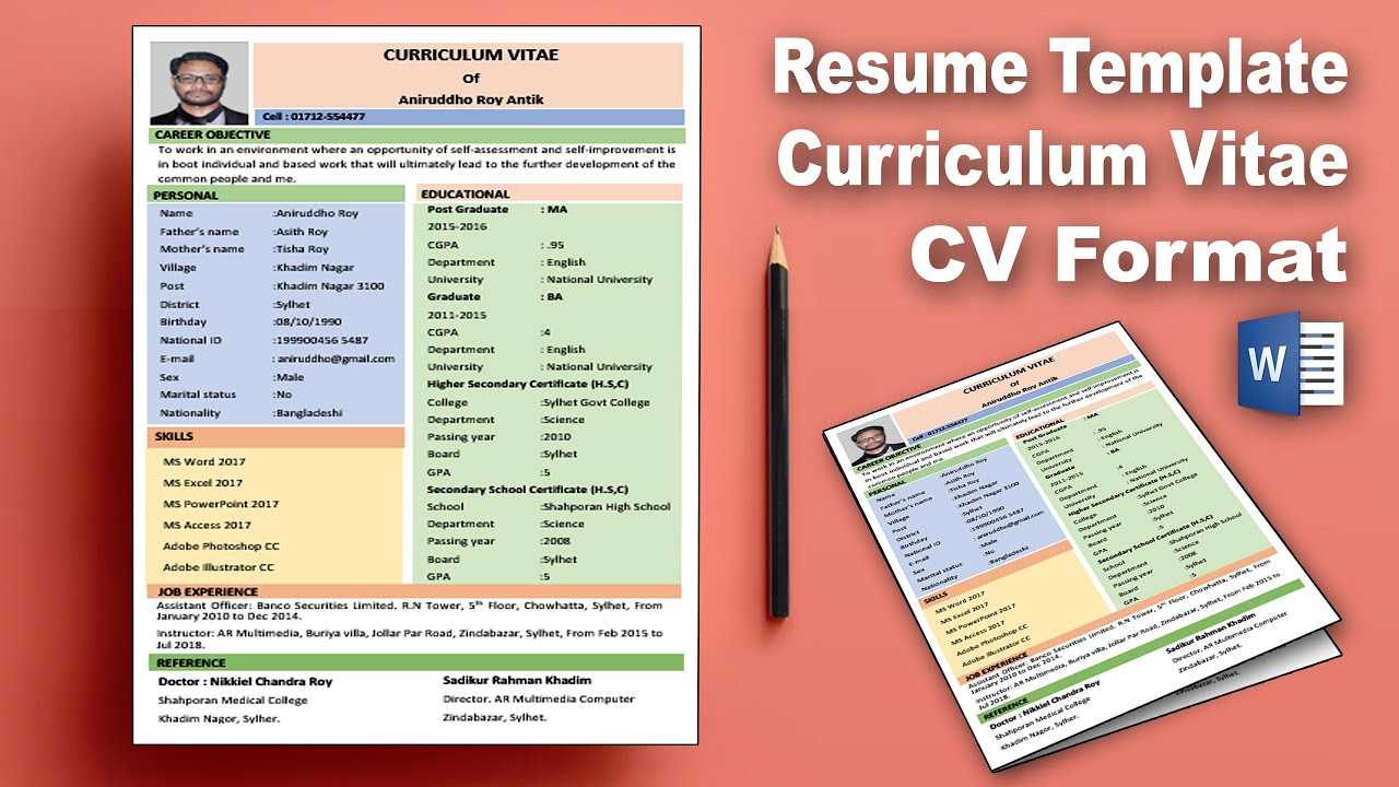 Ms Word: Create Professional Curriculum Vitae (Cv) Download | Resume  Template Design Word 2019 Ar Throughout How To Create A Cv Template In Word