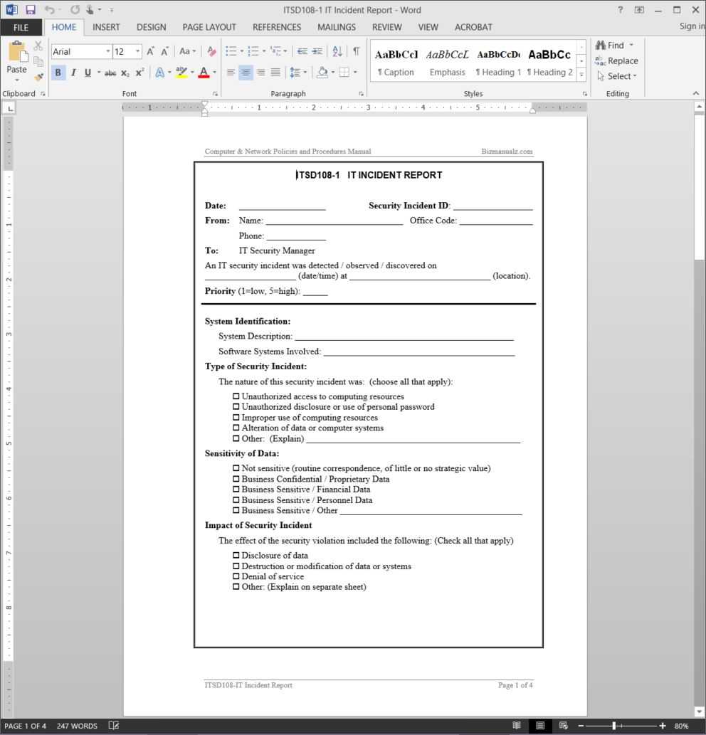 Network Incident Report Template – Calep.midnightpig.co Intended For Computer Incident Report Template