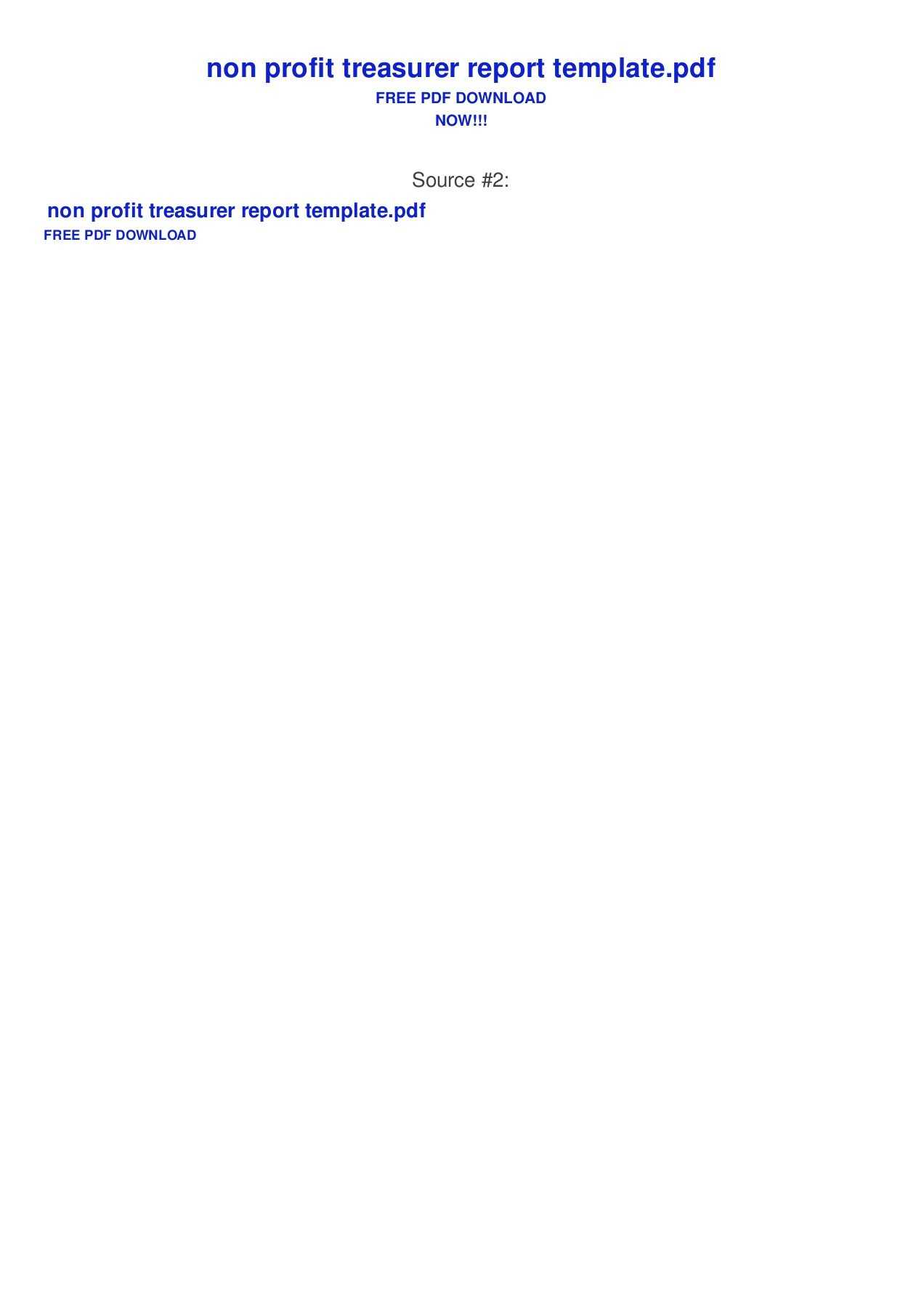 Non Profit Treasurer Report Template Pages 1 – 2 – Text For Non Profit Treasurer Report Template
