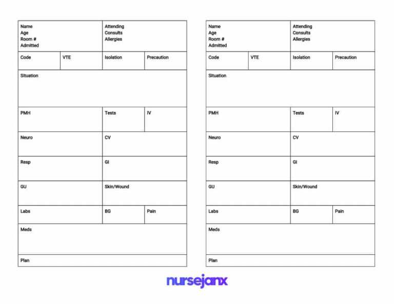Printable Med Surg Nursing Worksheet