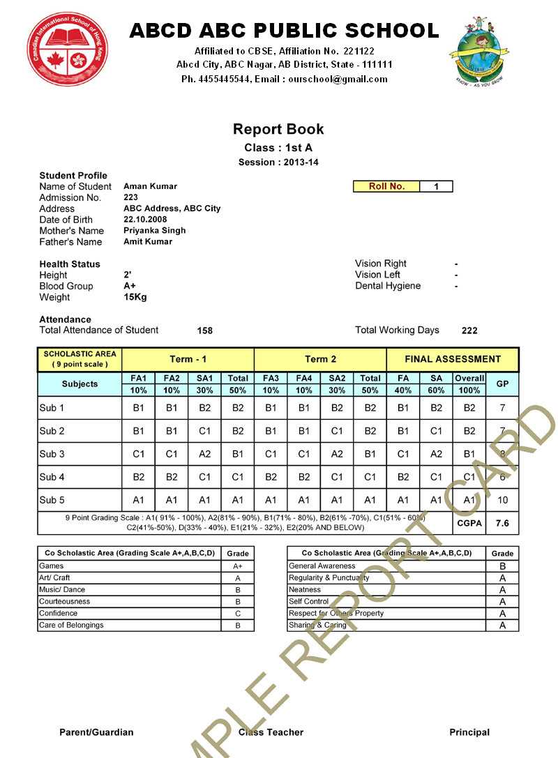 Nursery Report Card Sample ] – Kindergarten Report Card With Preschool Progress Report Template