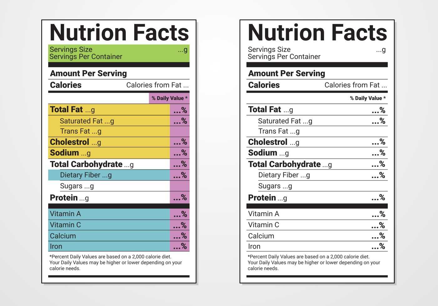 Nutrition Facts Label Vector Templates - Download Free For Food Label Template Word
