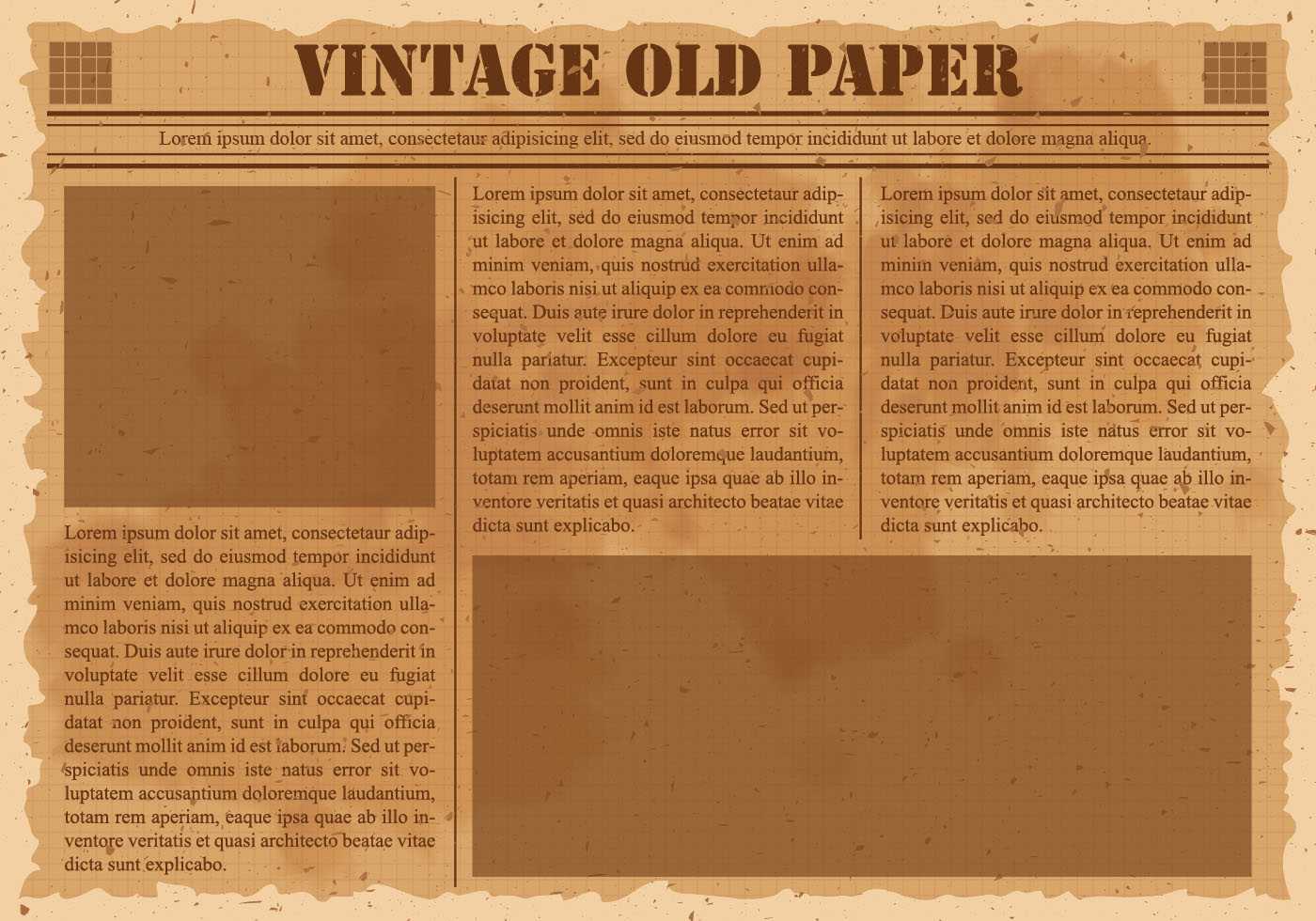 Old Vintage Newspaper – Download Free Vectors, Clipart Inside Old Blank Newspaper Template