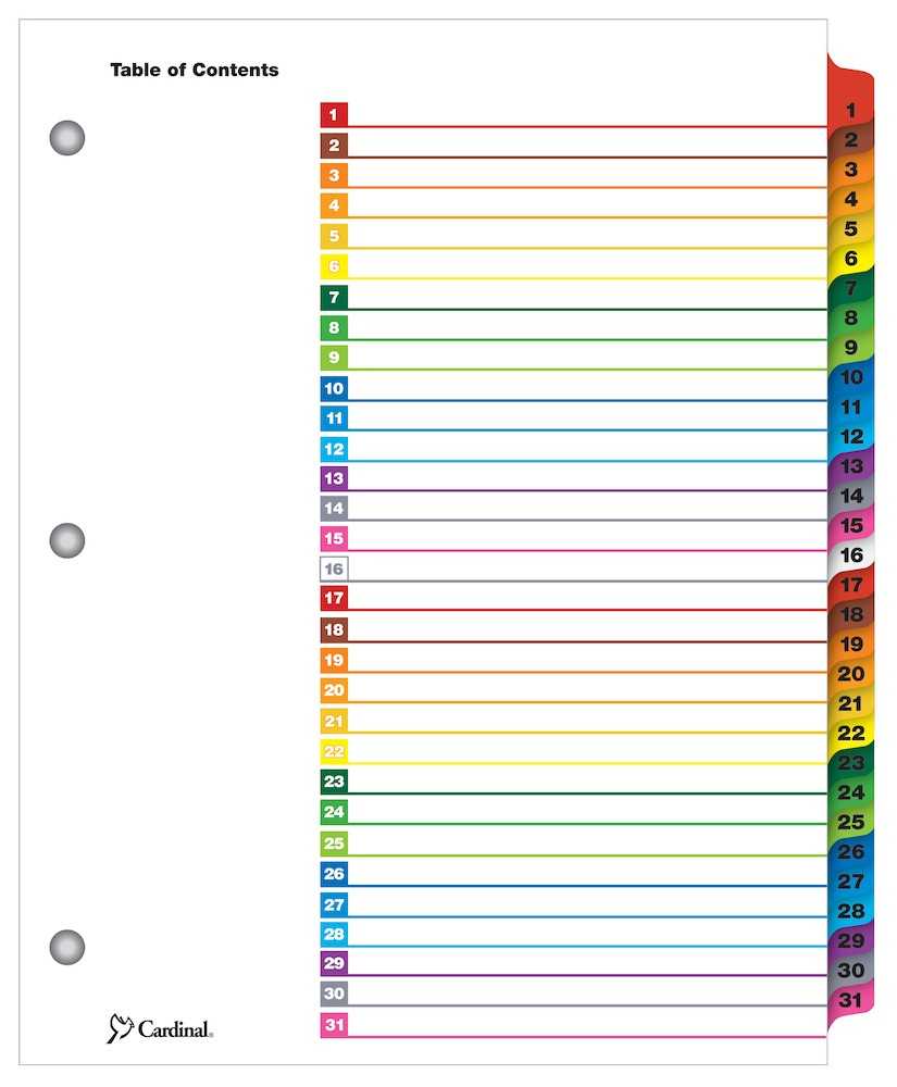 Onestep® Printable Table Of Contents Dividers, 1 31, Multicolor Intended For Blank Table Of Contents Template Pdf
