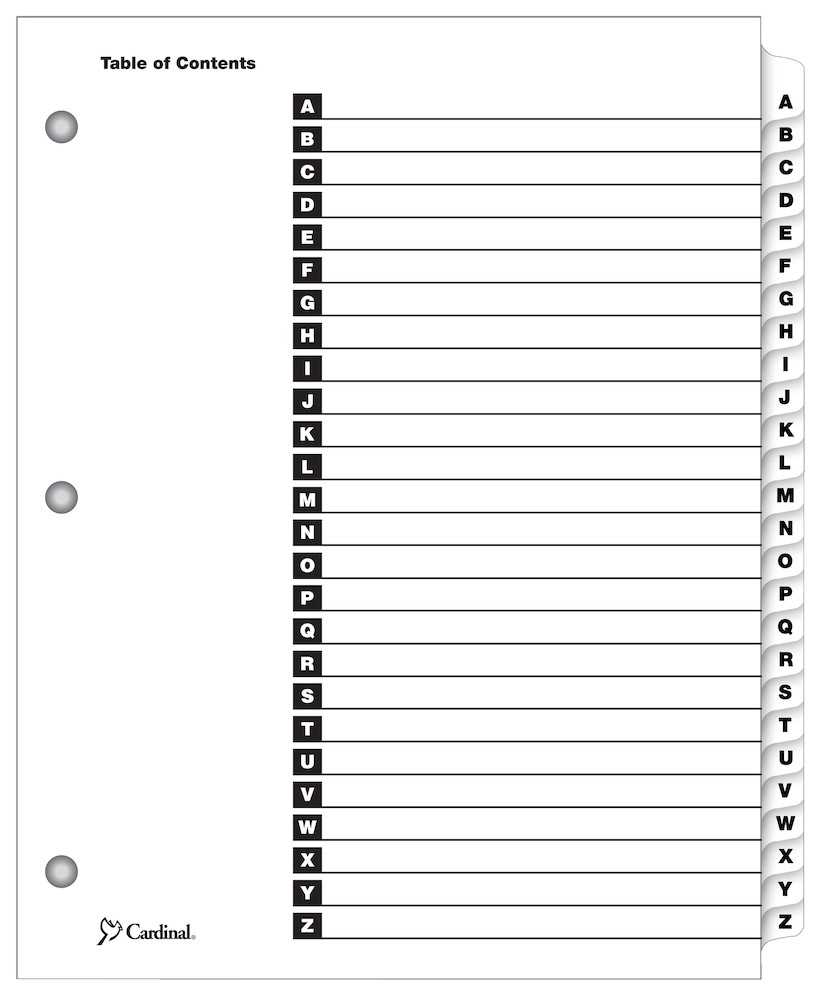 Onestep® Printable Table Of Contents Dividers, A Z, White Intended For Blank Table Of Contents Template