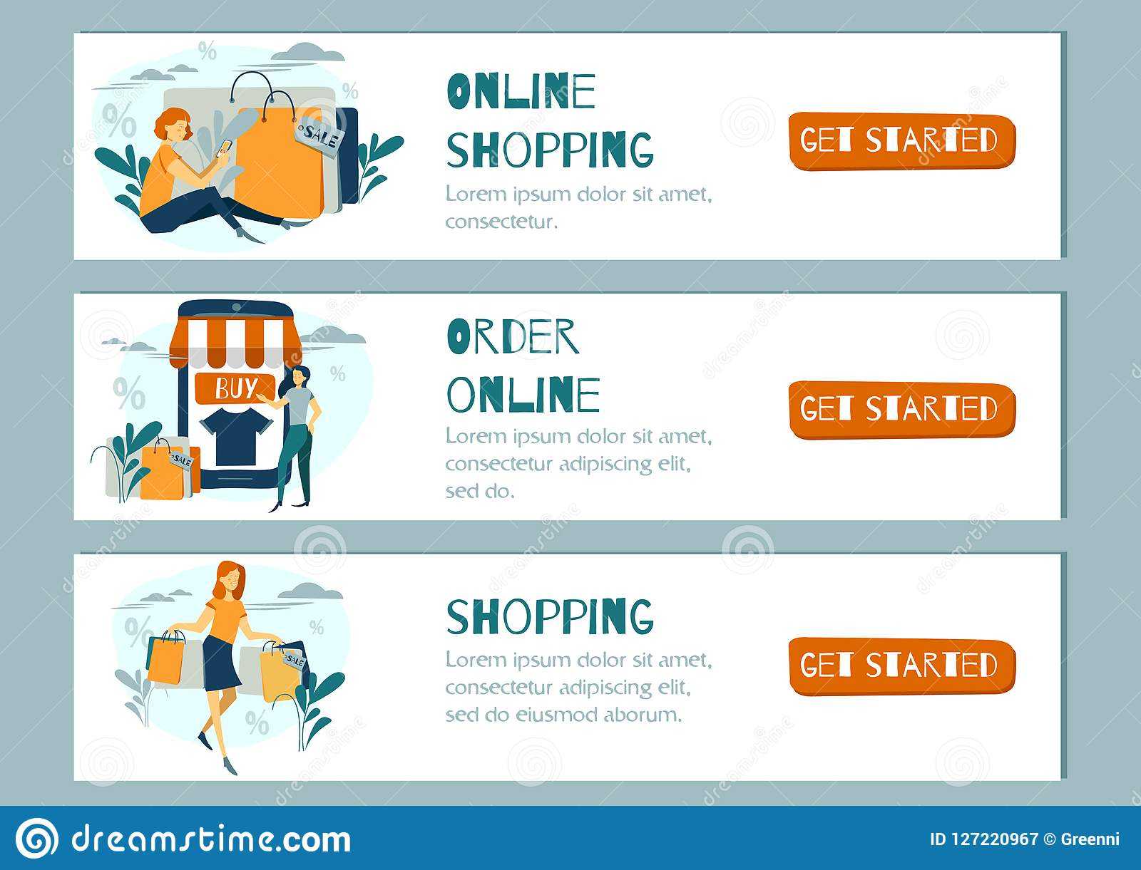 Online Shopping Banner, Mobile App Template, Vector Regarding Free Online Banner Templates