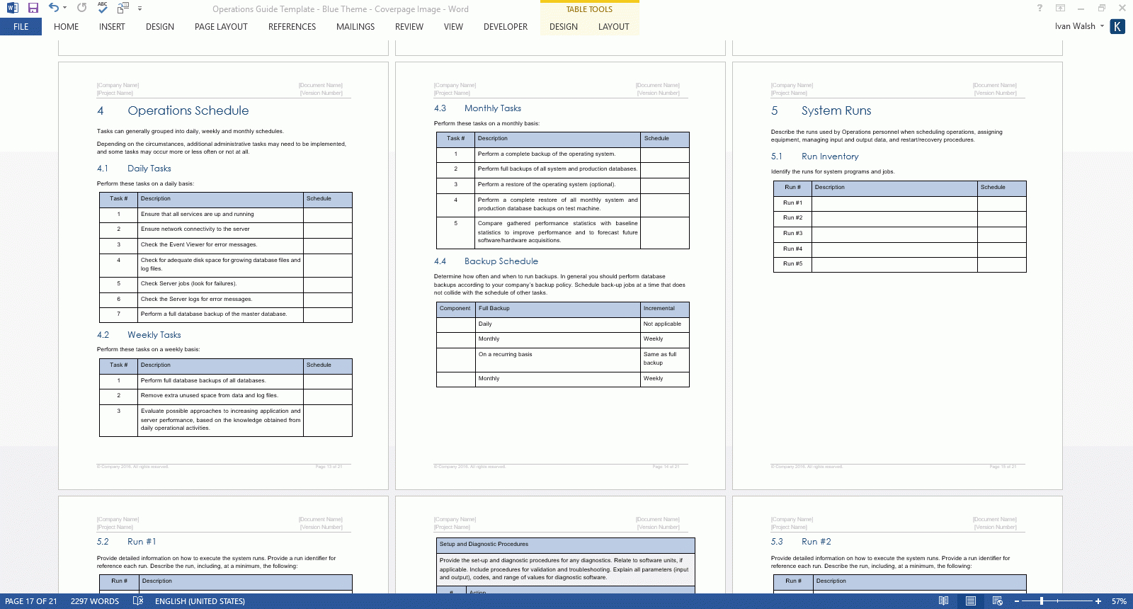 Operations Guide Template (Ms Word/excel) – Templates, Forms Intended For Hours Of Operation Template Microsoft Word