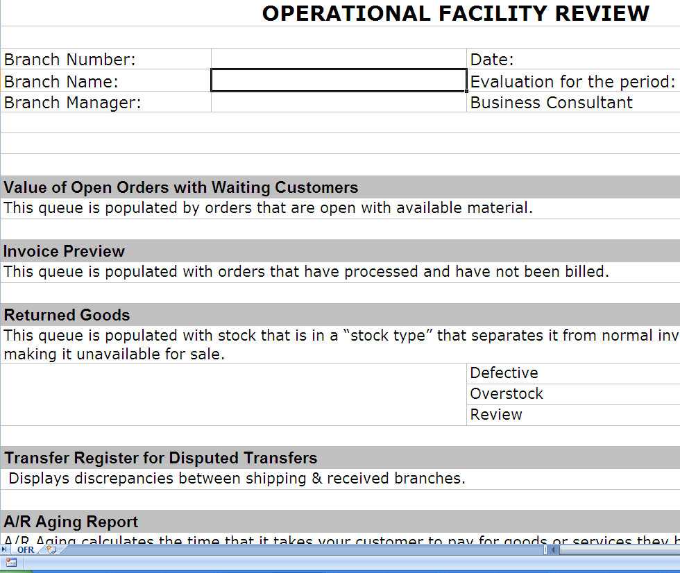 Operations Review | Operational Review | Post Erp Implementation Regarding Implementation Report Template