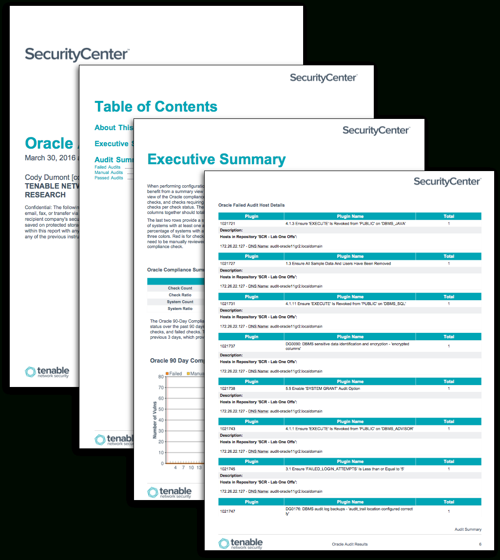 Oracle Audit Results – Sc Report Template | Tenable® With Data Center Audit Report Template