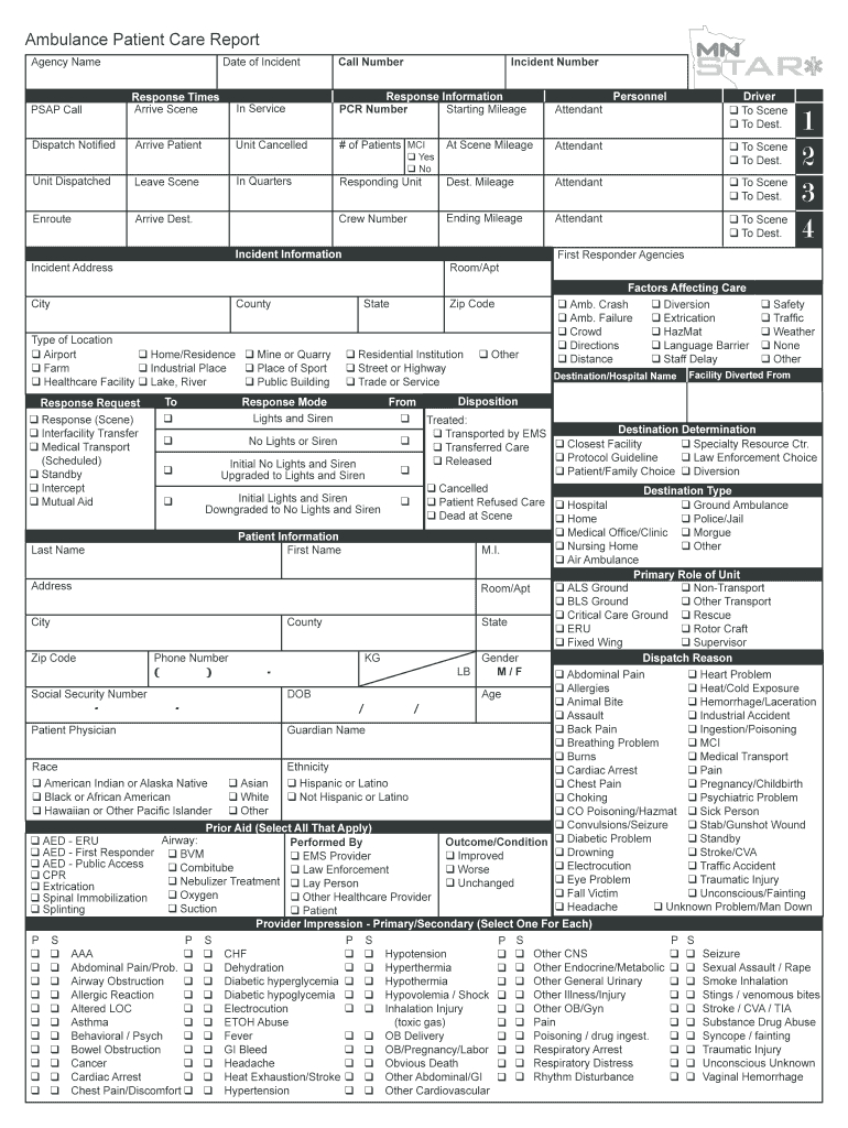Patient Care Report – Fill Out And Sign Printable Pdf Template | Signnow Pertaining To Patient Care Report Template