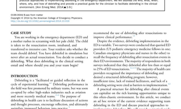 Pdf) Debriefing In The Emergency Department After Clinical throughout Event Debrief Report Template