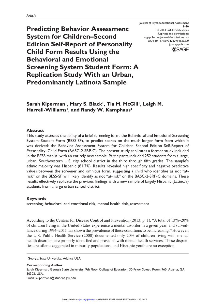 Pdf) Predicting Behavior Assessment System For Children pertaining to Psychoeducational Report Template Pdf) Predicting Behavior Assessment System For Children Pertaining To Psychoeducational Report Template