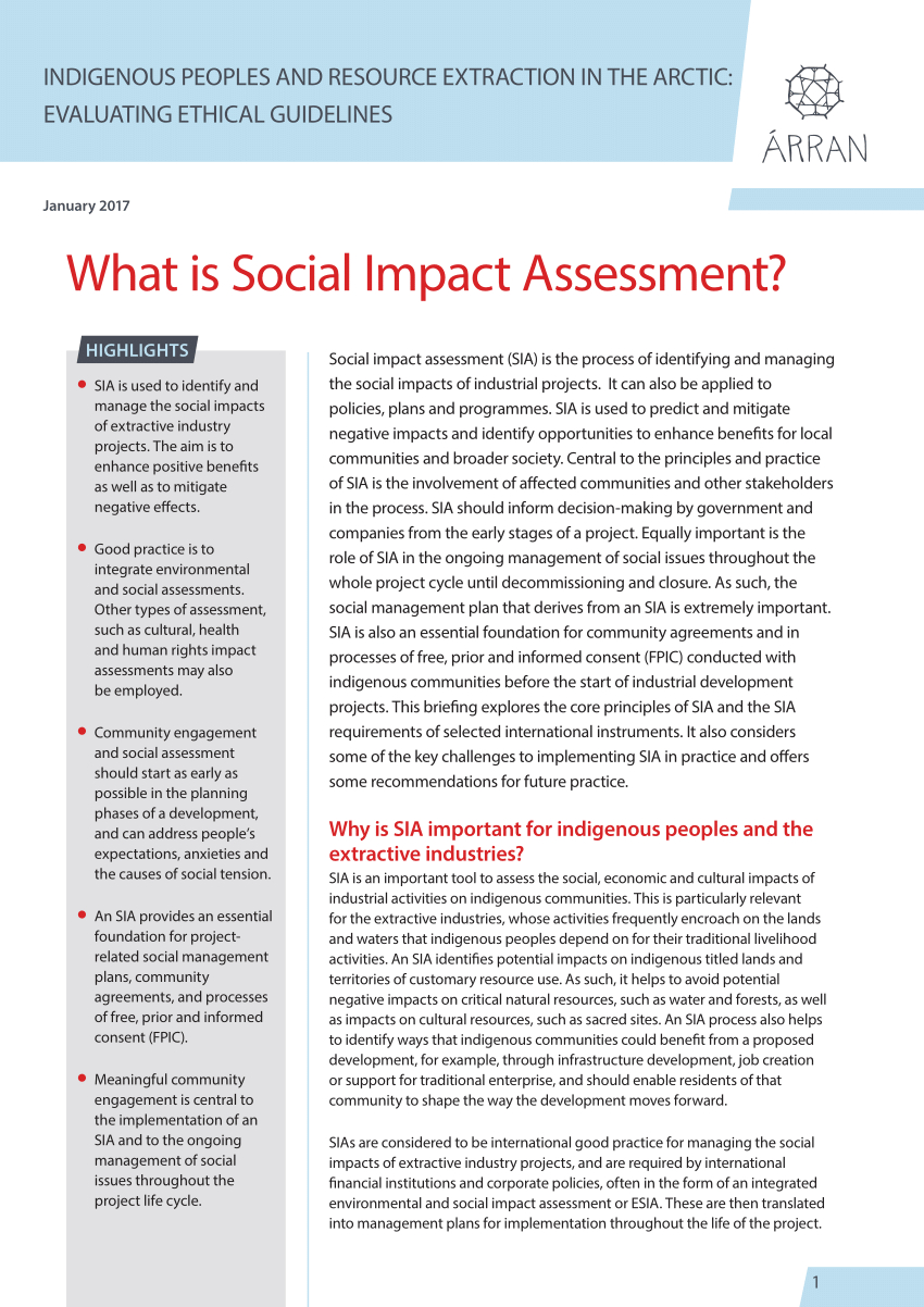 Pdf) What Is Social Impact Assessment? Intended For Environmental Impact Report Template
