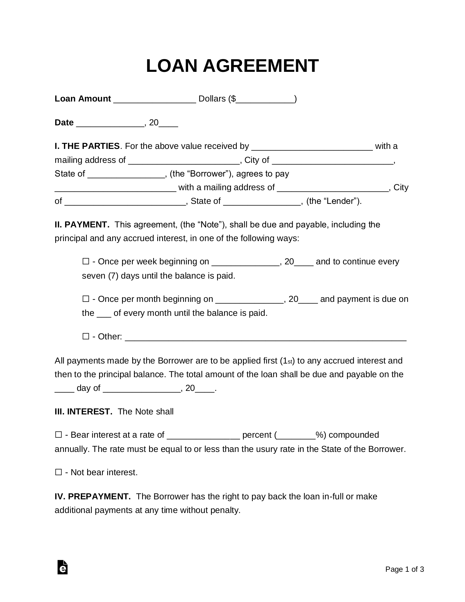 Personal Loan Agreement Sample Pdf - Falep.midnightpig.co Regarding Blank Loan Agreement Template