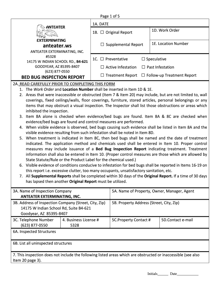 Pest Control Inspection Form – Fill Out And Sign Printable Pdf Template |  Signnow Within Pest Control Inspection Report Template