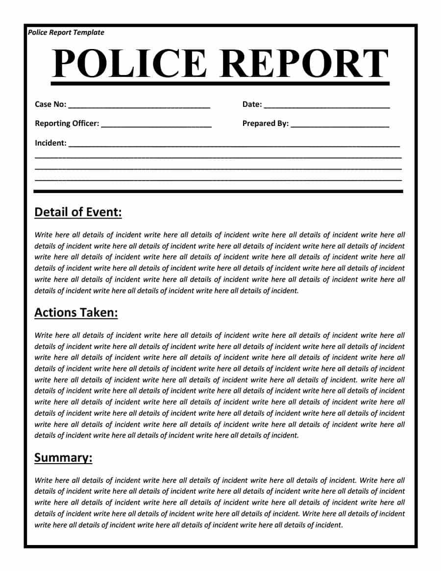 Police Report Example - Calep.midnightpig.co with Crime Scene Report Template Police Report Example – Calep.midnightpig.co With Crime Scene Report Template