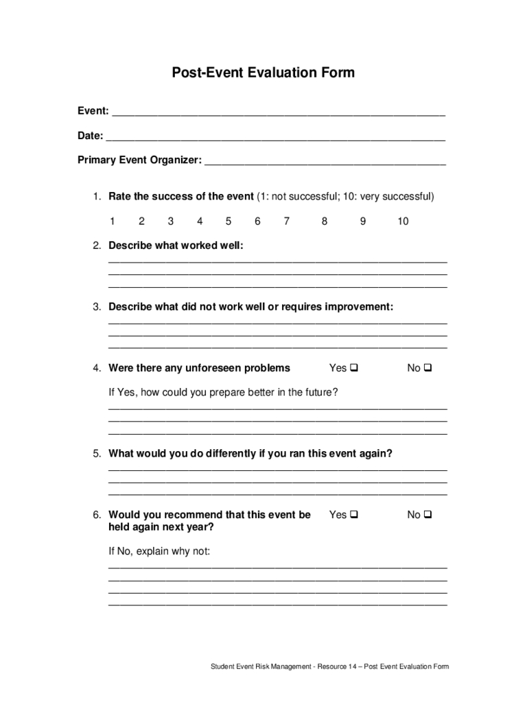Post Event Evaluation Template Free Download – Calep Throughout Event Debrief Report Template