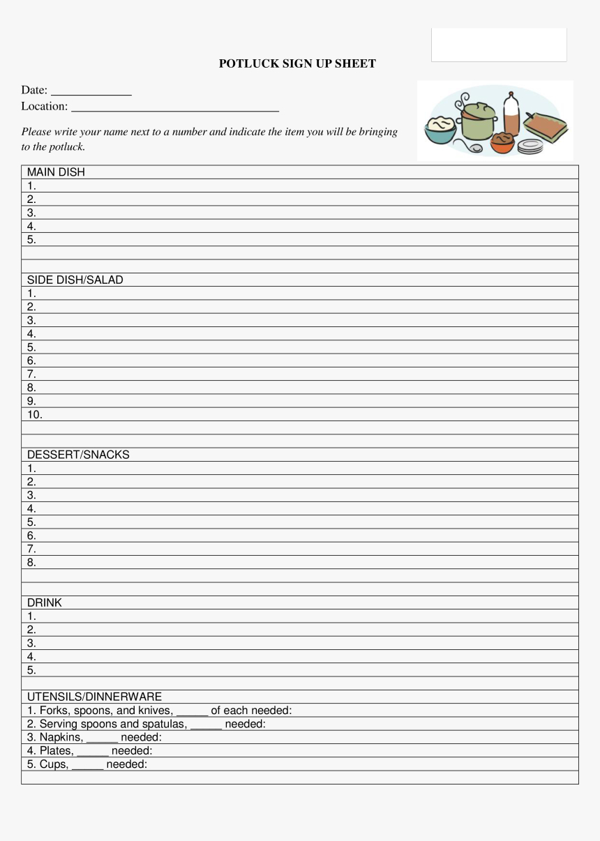 Potluck Signup Sheet Main Image - Printable Sign Up Sheet for Potluck Signup Sheet Template Word Potluck Signup Sheet Main Image – Printable Sign Up Sheet For Potluck Signup Sheet Template Word