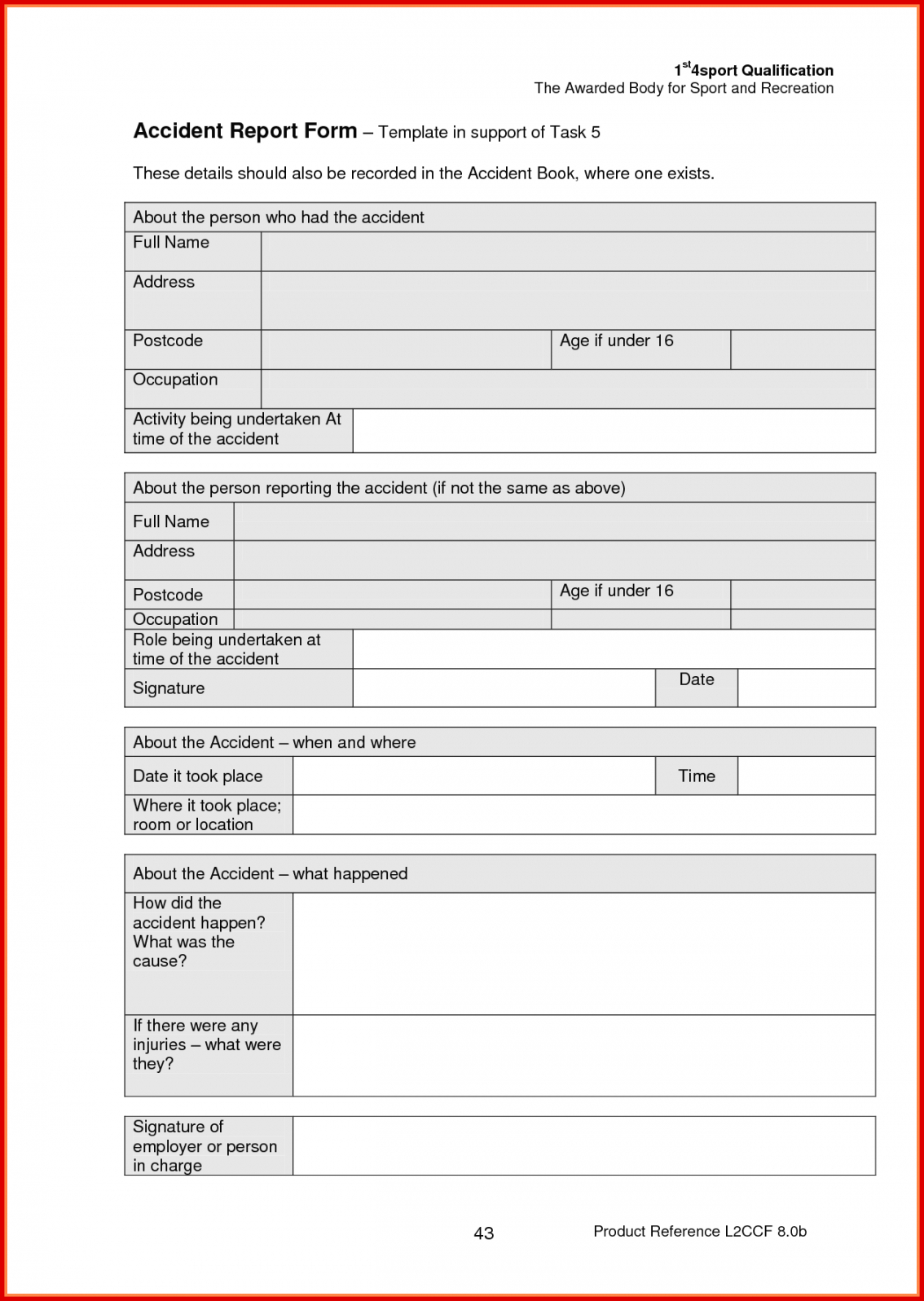 Printable 004 Accident Report Forms Template Ideas Incident For Motor Vehicle Accident Report Form Template
