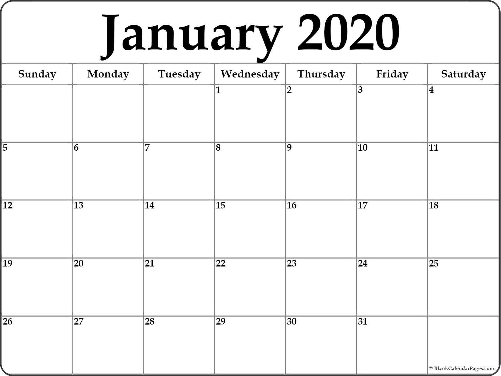 Printable Calendar 2020Month – Falep.midnightpig.co For Full Page Blank Calendar Template