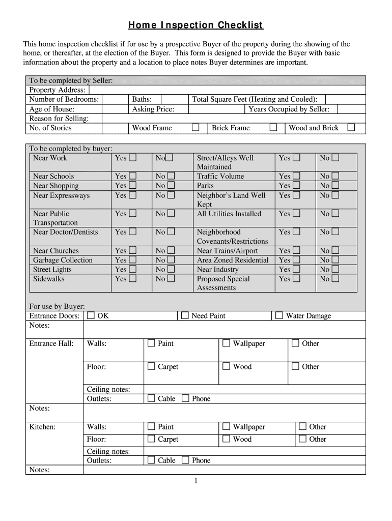 Printable Home Inspection Checklist Pdf – Fill Out And Sign Printable Pdf  Template | Signnow For Pre Purchase Building Inspection Report Template