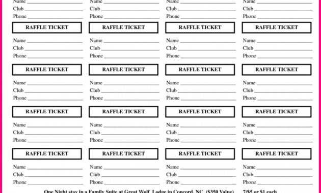 Printable Raffle Tickets Template Free - Calep.midnightpig.co regarding Free Raffle Ticket Template For Word