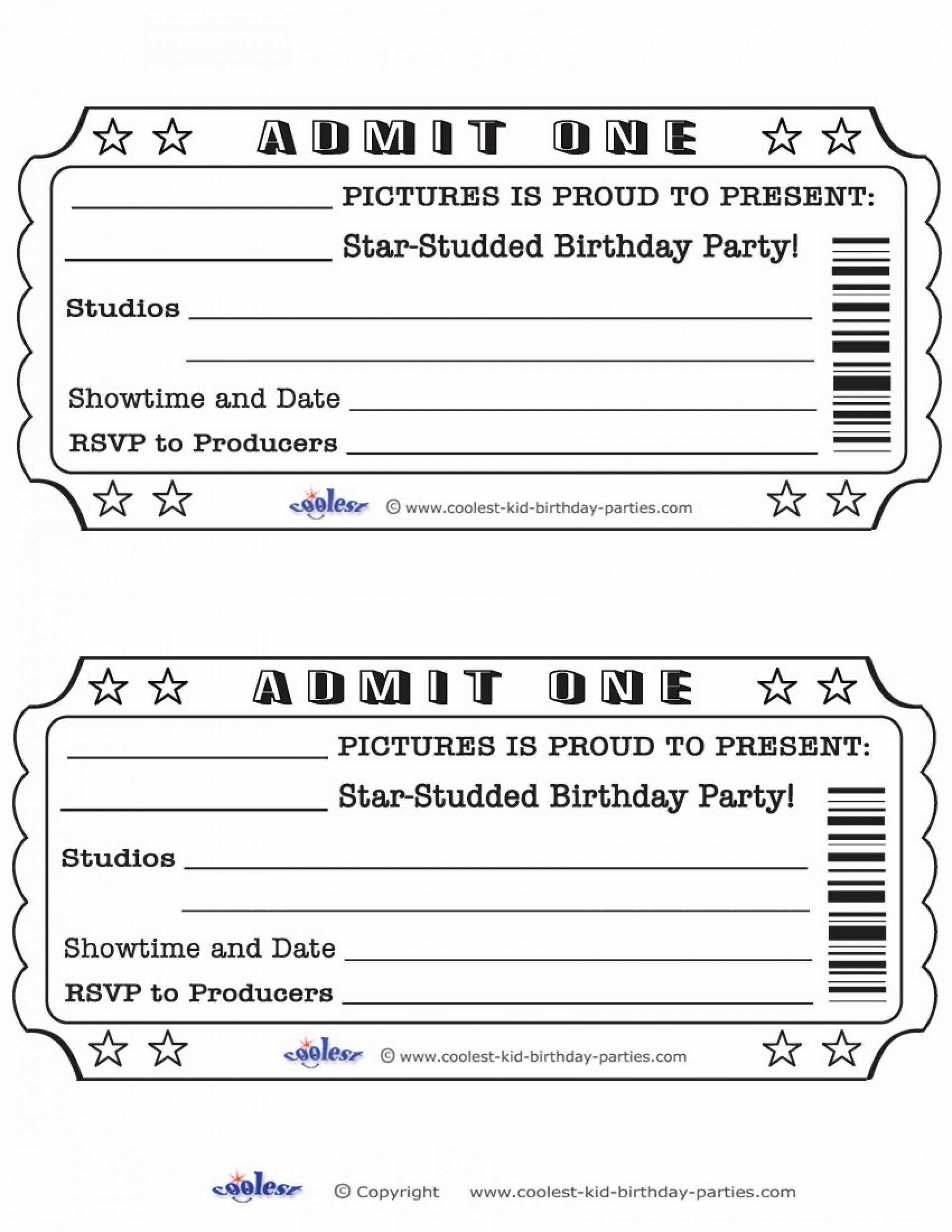 Printable Tickets Template That Are Clean – Debra Website With Blank Parking Ticket Template