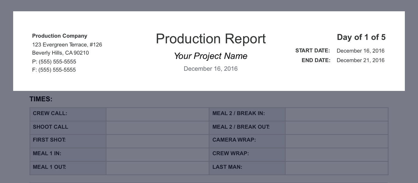 Production Report – Calep.midnightpig.co Inside Production Status Report Template